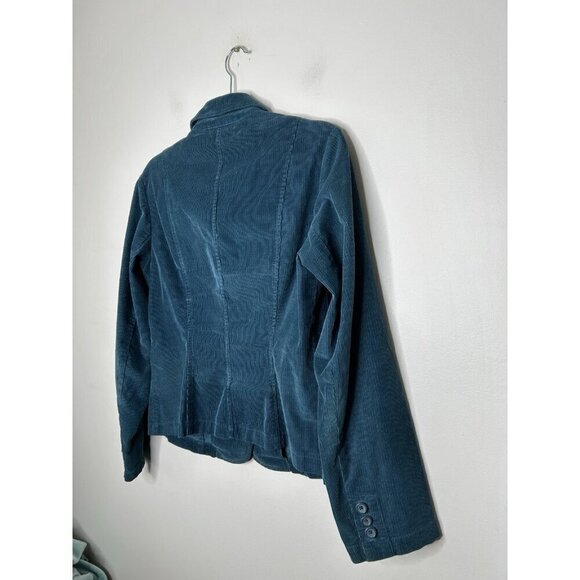 Talbots Blazer Women's Corduroy Teal Blue Jacket Casual Pockets Size 8 - Picture 9 of 9